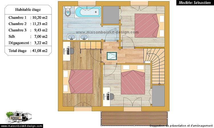 maison 100 m2 4 chambres plan pas-chère