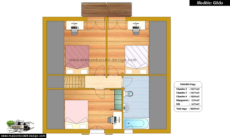 plan chalet bois habitable 100 m2